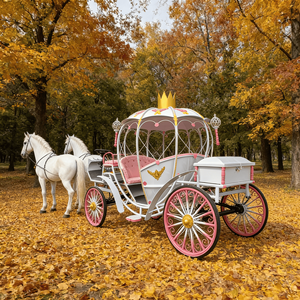 Carrosse de Noël extérieur éclairé par LED, carrosse de cheval lumineux pour Noël, décoration de carrosse de cheval grandeur nature - Product Image 6