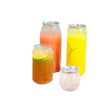 Bocaux en plastique PET transparents de 330 ml avec couvercles en aluminium faciles à ouvrir pour les boissons énergisantes, les sodas, les aliments en conserve et autres boissons