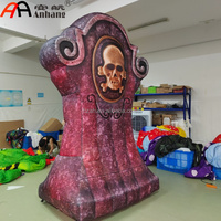 Pierre tombale gonflable RIP Reaper pour fête d'Halloween, décoration de jardin ou maison hantée