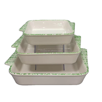 Ensemble de plats à pâtisserie rectangulaires en céramique, épaisseur personnalisée, plat à pâtisserie profond, utilisation polyvalente