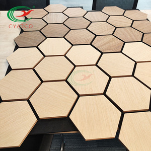 Paneles Acústicos Hexagonales Modernos de Madera de Alta Calidad con Paneles de Pared de Fieltro PET Negro para Salón, Sin Guerra de Precios - Product Image 2