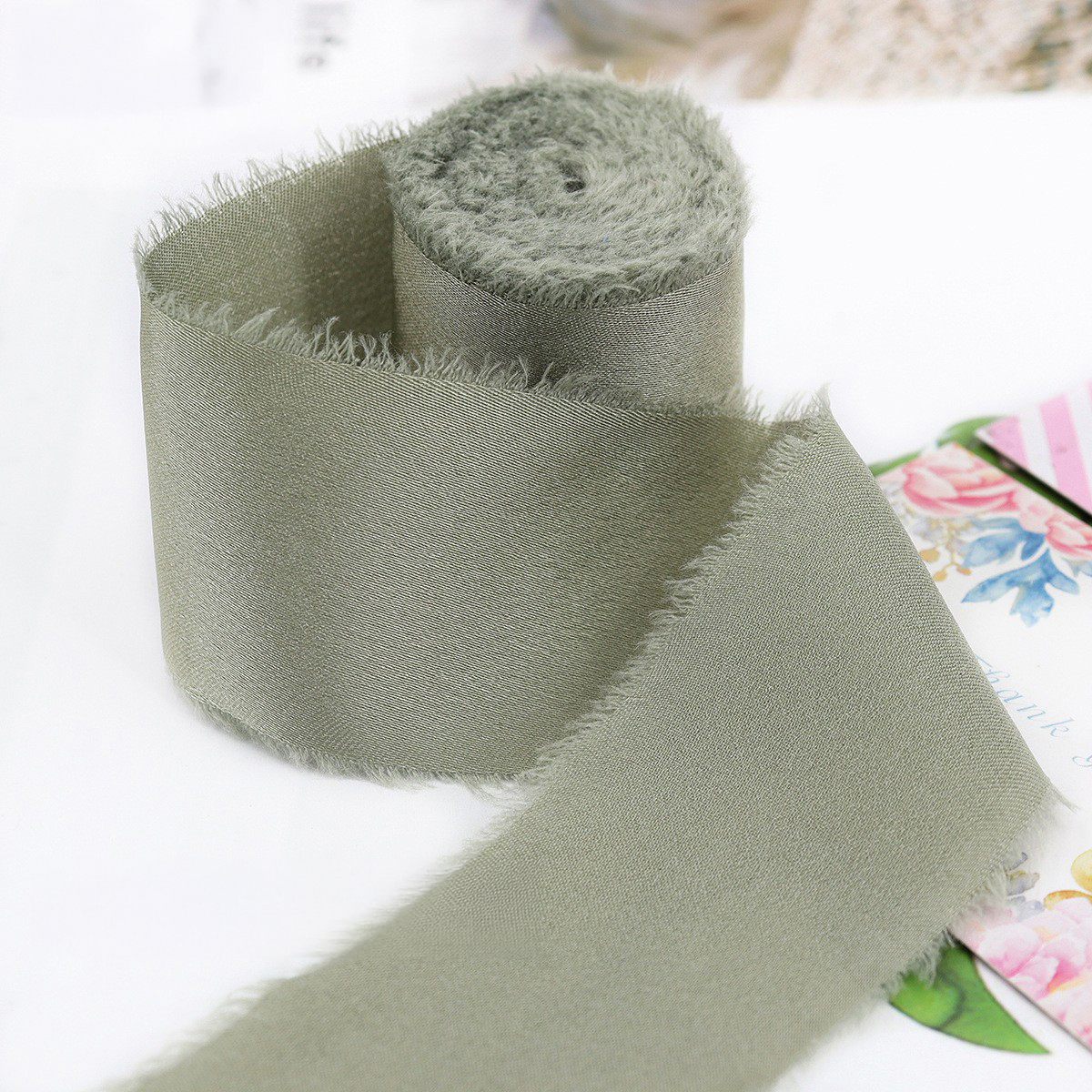 Vert sauge-4 cm, 5 mètres/rouleau