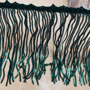Accessori di abbigliamento di vendita caldi frange di nappa con paillettes frange a catena frange per abito da ballo latino <span class=keywords><strong>macrane</strong></span> nappa frange donne - Product Image 2
