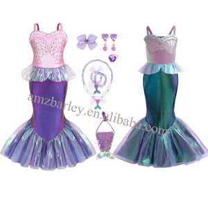 Vestido de princesa para niña de 3 a 8 años, disfraz de sirena para niños, Cosplay, ropa de fiesta de cumpleaños de carnaval, vestido de sirena - Product Image 1