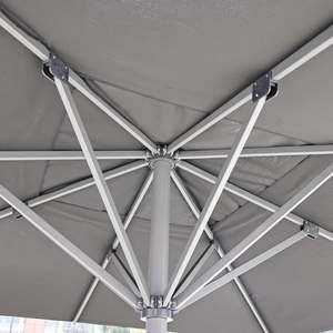 Parasols pliants commerciaux de grande taille pour l'extérieur, manivelle manuelle, cadre en aluminium, parasol pour hôtel et complexe hôtelier, anti-UV, 4*4M, parasols carrés - Product Image 5