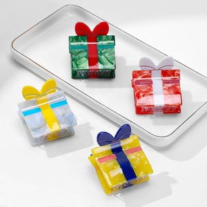 Pinza de Pelo Cuadrada y Colorida de Acetato para Mujeres y Niñas, Uso Diario, Decoración para Coleta - Product Image 1