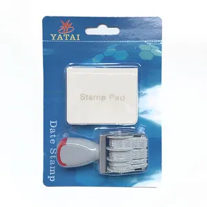 Directe Verkoop Custom Plastic Rubber Inkt Pad Set Verstelbare Datum Nummers Brief Roller Hand Account Stempel