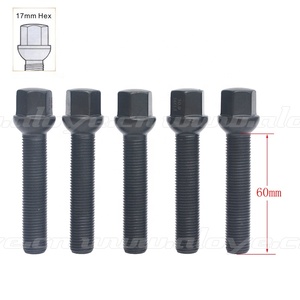 Boulons <span class=keywords><strong>de</strong></span> <span class=keywords><strong>roue</strong></span> à siège sphérique allongés noirs 60 mm 14x1,5 pour voitures <span class=keywords><strong>de</strong></span> sport, pièces <span class=keywords><strong>de</strong></span> véhicules, outils - Product Image 4