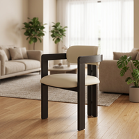 Chaise de salle à manger en bois de frêne massif de style italien, d'inspiration vintage, avec revêtement en cuir/tissu, fauteuil mobile pour salons, style français