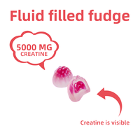 Gommes à mâcher saveur fraise OEM 5g sans sucre monohydrate de créatine pour gain musculaire et récupération pré-entraînement avec pochette pratique