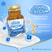 Approvisionnement en vrac en capsules molles de calcium liquide et de vitamine D3 pour adultes - Complément alimentaire pour une densité osseuse améliorée, 200 capsules molles/flacon