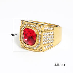 Fabricantes Ventas Directas Europa y los Estados Unidos domenical full Shine hombres anillo de acero de titanio grupo grande inserción ZIRCON Hip- - Product Image 4