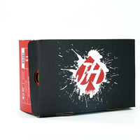 Caja de Cartón Corrugado Impresa a Color con Diseño Personalizado Gratuito para Zapatos, Empaque de Compras Negro
