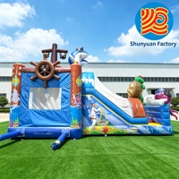 Toboggan aquatique gonflable pour enfants en PVC pour jardin extérieur, toboggans gonflables, château gonflable personnalisé à v
