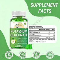 Gummies Minérales au Gluconate de Potassium Sans Sucre Marque Blanche OEM, Complément Nutritionnel Minéral Quotidien pour Électrolytes Adultes 60