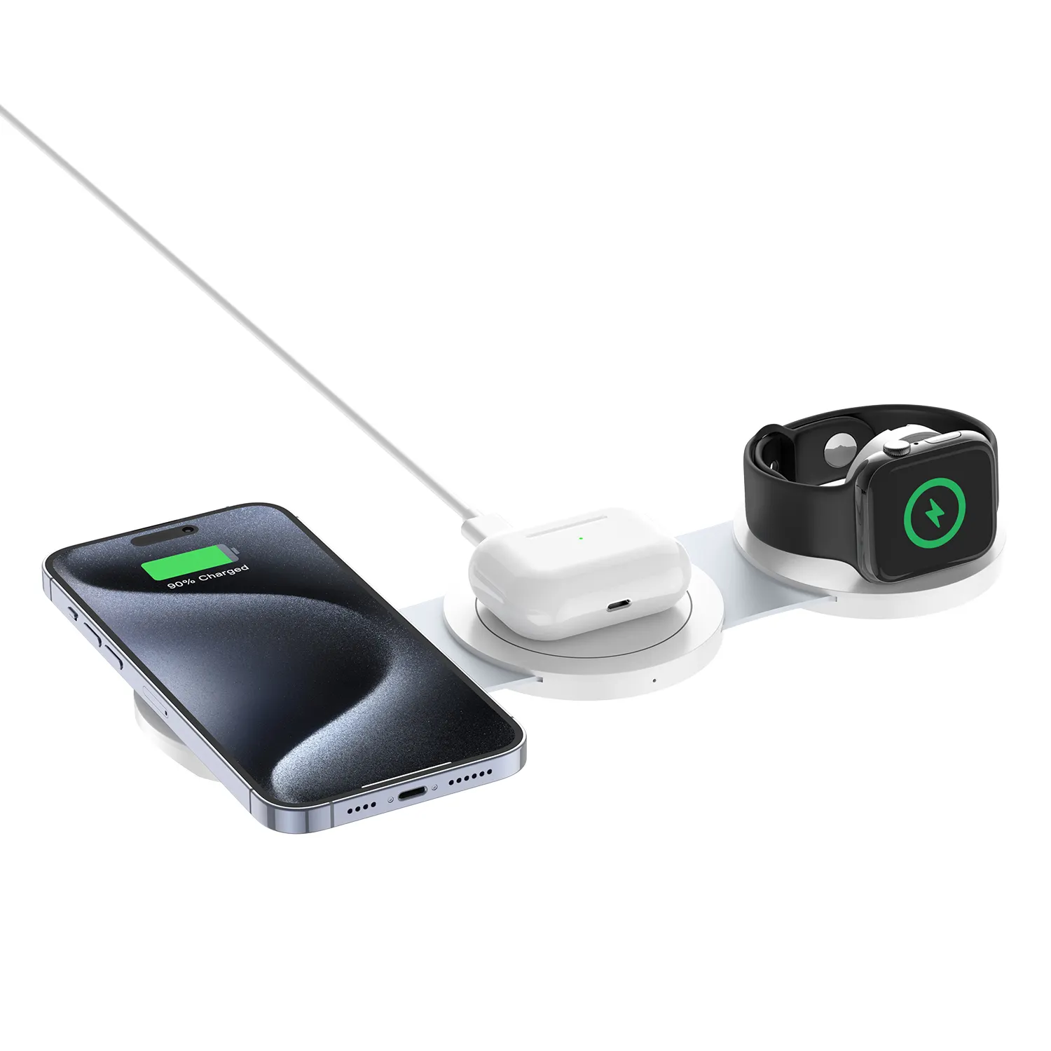 2024 새로운 트렌드 제품 Apple 다중 장치를 위한 휴대용 다기능 3 in 1 접이식 마그네틱 무선 충전기