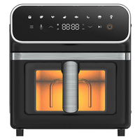 Freidora de Aire de Acero Inoxidable, Horno Deshidratador Multifunción 15L, Electrodoméstico de Cocina Inteligente Digital con 10 Programas Preestablecidos, para el Hogar, Alemán