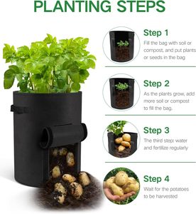 Bolsas de Cultivo Negras Resistentes de 10 Galones con Asas Reforzadas, Tela No Tejida para Plantas, Vegetales, Contenedores de Jardín para el Crecimiento - Product Image 5