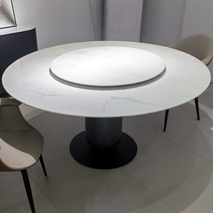 Mesa de cocina de mesa circular de estilo de lujo Mesa de comedor de mármol redonda con <span class=keywords><strong>Lazy</strong></span> <span class=keywords><strong>Susan</strong></span> - Product Image 6