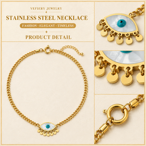 Collar de Cadena Dorada con Diseño de Rayos de Sol Turquesa para Mujer, Joyería para Uso Diario, Proveedor Mayorista - Product Image 3