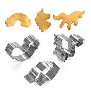 New 3-Piece Stainless Steel Microwave Oven Safe Unicorn Design Biscuit Mold Set DIY Cute Baking Cookie Cutter <b>Tools</b> Keksform - Product Image 1