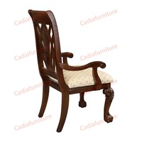 Ensemble de salle à manger de style classique américain pour petit espace, table à manger rectangulaire en bois massif avec 6 chaises en bois