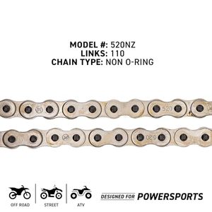 <span class=keywords><strong>Cadena</strong></span> de transmisión para motocicleta <span class=keywords><strong>520</strong></span>, <span class=keywords><strong>110</strong></span> eslabones, acero inoxidable, estándar, sin junta tórica, con eslabón maestro de conexión - Product Image 4