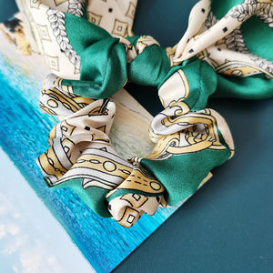 ربطات شعر من الشريط الحريري بتصميم سلسلة وخطوط للضفائر، متوفرة بـ 16 لونًا، رباط شعر قابل للتعديل، إكسسوارات شعر - Product Image 6