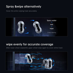 Robot nettoyeur de vitres à trois modes de nettoyage, détection de verre encadré, télécommande infrarouge, double buse, pulvérisation d'eau - Product Image 4