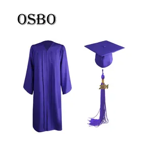 2024 фиолетовая оптовая продажа, университетское академическое платье, халат для бакалавриата, выпускной колледж, платье и Кепка