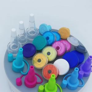 Tapas de Botella con Cierre a Presión de 20 mm, Color Verde Médico, Tapas de Plástico y Aluminio con Tapa Abatible, Personalizables - Product Image 1