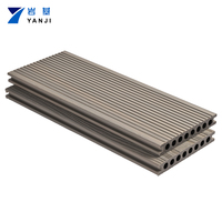 Plancher de terrasse imperméable européen en WPC, terrasse creuse en composite, terrasse extérieure en composite bois-plastique brossé