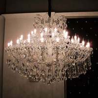 Lustre en cristal de luxe européen, grand modèle, noir, pour mariage, salle de banquet, villa, escalier, hôtel, décoration