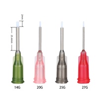 Aiguille de distribution Liscoe 14-27G 1" en acier inoxydable avec revêtement PTFE Téflon, embout Luer Lock résistant aux produits chimiques, pointe de colle OEM