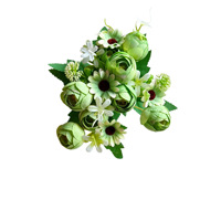 Petit bouquet de roses en tissu de soie, 5 tiges, 8 fleurs, fleurs artificielles pour la décoration de la maison, de l'hôtel, accessoires de photographie