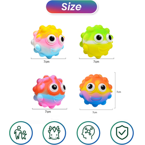 Balles à presser en silicone Jouets anti-stress pour adultes et adolescents Jouet sensoriel pour les doigts et les mains Jouets de bureau silencieux - Product Image 2