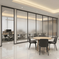 Cloison Modulaire à Cadre Plat Standard Mondial 84 mm : Mur en Verre Simple à Charnière en Acier pour le Développement Commercial Mondial et les Centres Commerciaux