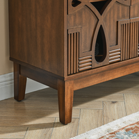 Buffet de style moderne du milieu du siècle en bois massif + MDF, meuble de rangement convertible, console TV pour salon, chambre à coucher