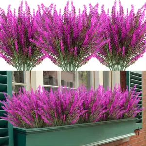 Commercio all'ingrosso Multi-colore decorazione di lavanda simulazione pianta verde matrimonio oggetti di scena di simulazione decorazione floreale lavanda