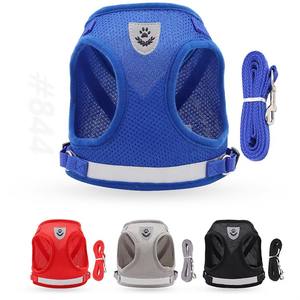 Harnais pour chien en tissu de maille réglable gilet facile à marcher accessoires pour animaux de compagnie harnais pour chien de dressage en plein air avec laisse pour chien vente en gros - Product Image 1