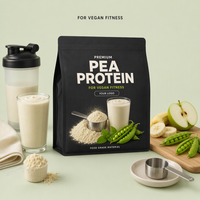 Sacs de protéines de pois imprimés sur mesure, sachets refermables de qualité alimentaire, emballage de protéines végétales pour le fitness végétalien, vente en gros