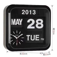 Horloge de bureau rétro Art Déco personnalisée en résine, mouvement mécanique, fonction de retournement de page, forme triangulaire, fonction calendrier pour seniors