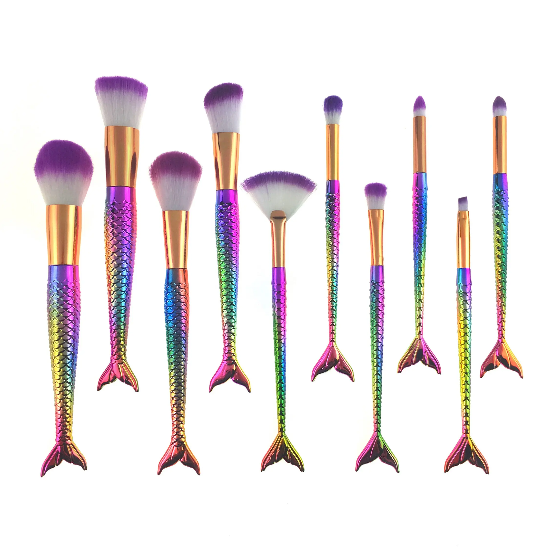new style free shipping coverseco friendly lip brush custom label angled 10pcs unbrand sigma rainbow mermaid makeup brush