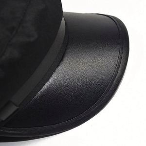 New Breathable PU Leather Brim Flat Top Beret <b>Hat</b> with Buckle Women Fashion Outdoor Captain <b>Hat</b> - Product Image 5