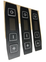 Panel Polikarbonat dengan Grafis Overlay Tombol Embos Matte 0.25mm yang Dikustomisasi Pabrik, dengan Perekat 3M VHB untuk Keyboard dan Keypad