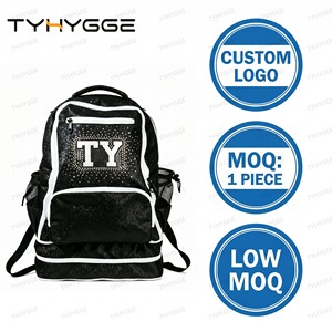 Sparkly Glitter Cheer Backpack <strong>for</strong> <strong>Girls</strong> All Ages, Dance Cheer <strong>Bag</strong> With Custom Rhinestone Logo, <strong>Black</strong> Glitter Cheer <strong>Bag</strong> - Product Image 1