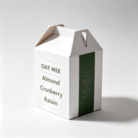 Boîte en carton blanc recyclable pour flocons d'avoine, vente en gros d'usine, avec logo personnalisé imprimé, emballage alimentaire sec pour flocons d'avoine instantanés et granola