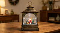 Décoration de Noël, lanterne à eau LED en plastique en forme de renne, alimentée par piles USB, couleur personnalisée pour la maison et l'hôtel