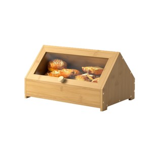 Boîte à pain en bambou, en bois massif avec couvercle, rangement de cuisine pour pain, pâtisserie, gâteau, collation, conteneur alimentaire - Product Image 3