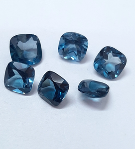 Topacio Azul de Londres Natural de la Mejor Calidad, 14x14, Corte Cojín Facetado, Tratado con Radiación, Gema Azul Suelta para Joyería - Product Image 4